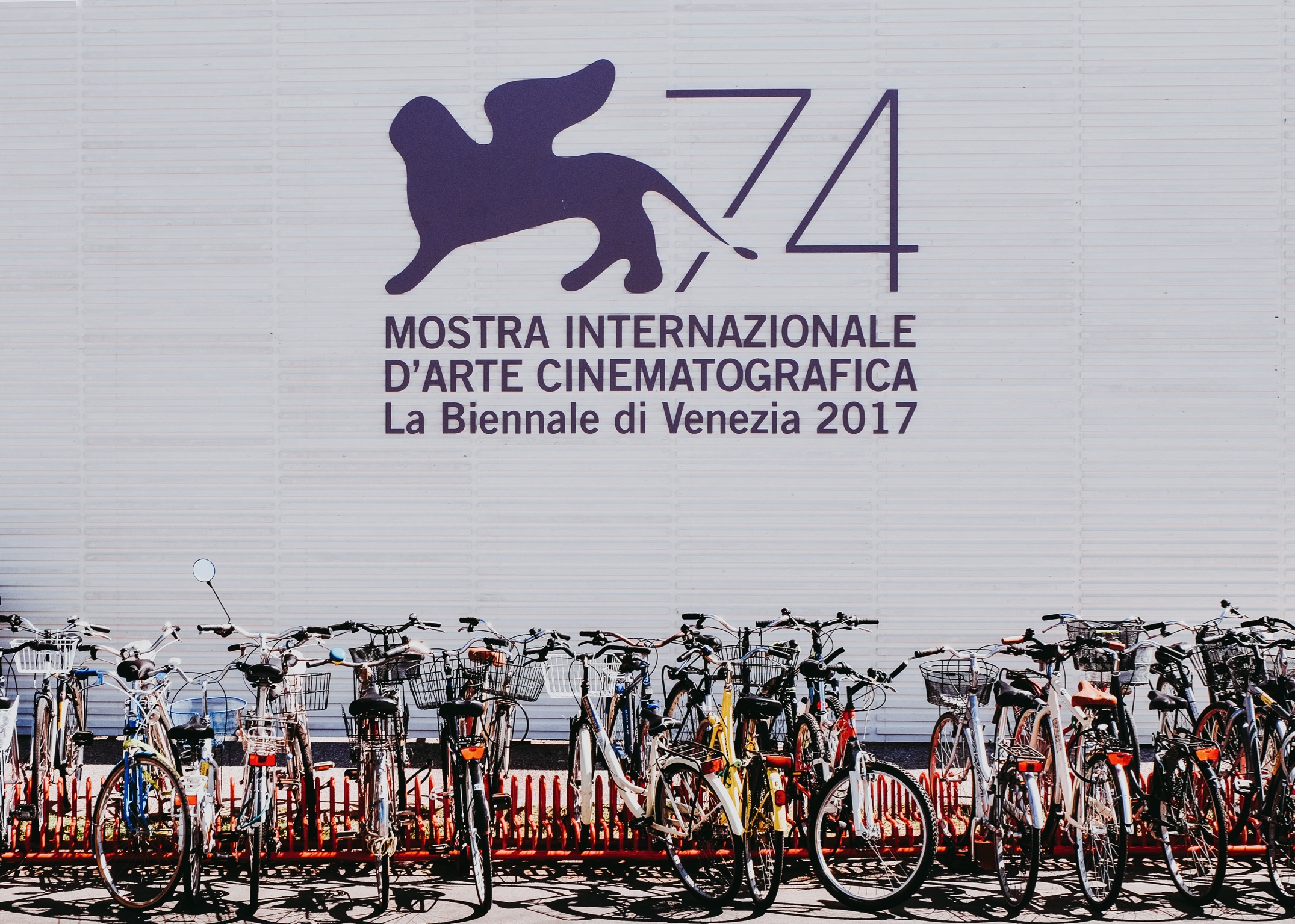 Venice Film Festival sign on the Lido in 2017